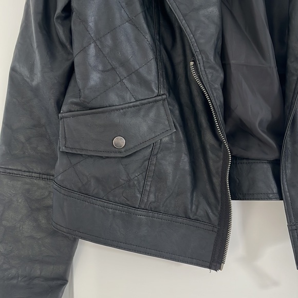 Jack by BB Dakota Faux Leather Black Jacket Medium - Picture 3 of 7